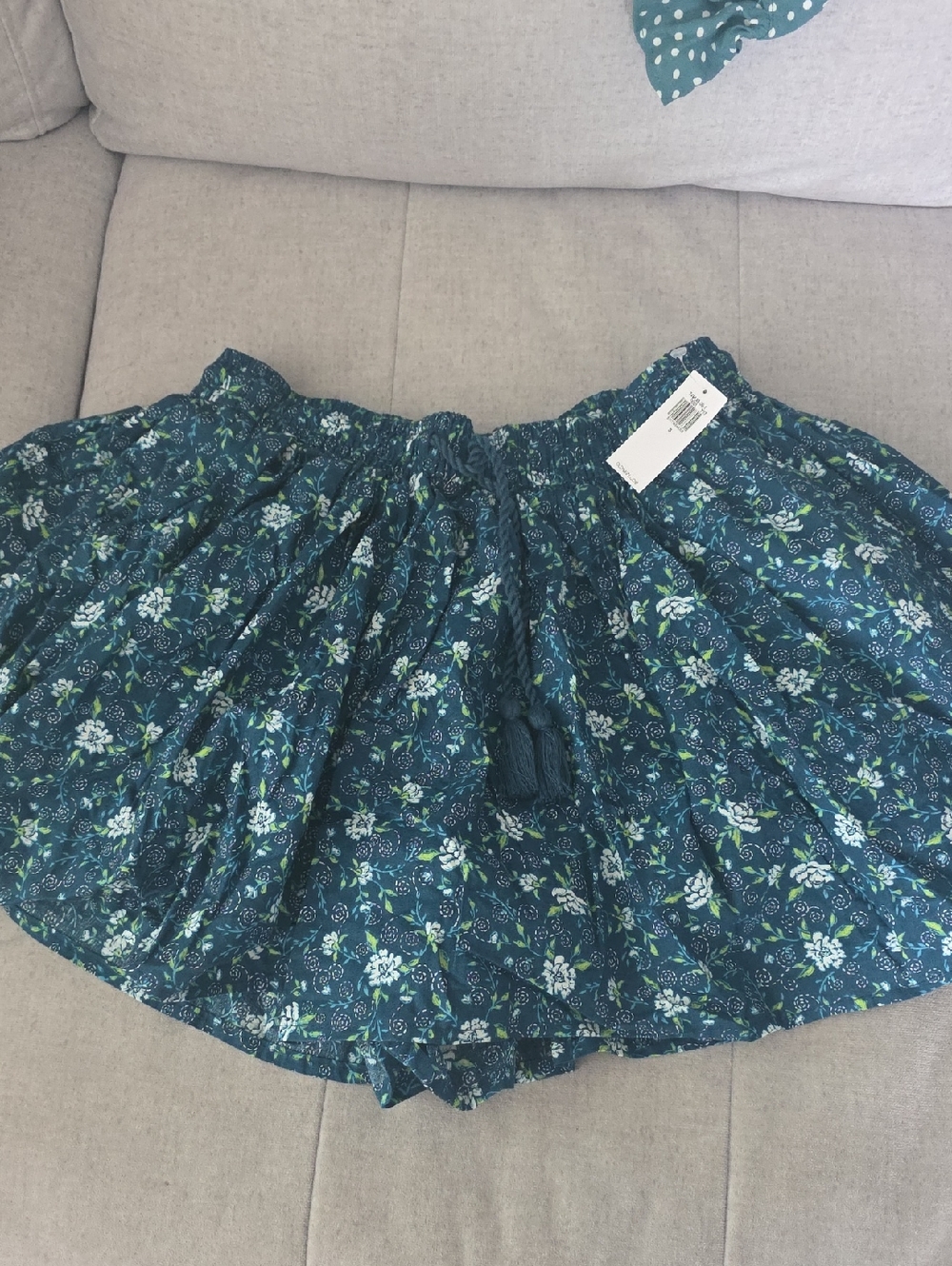 Old Navy Teal Floral Tiered Mini Skort